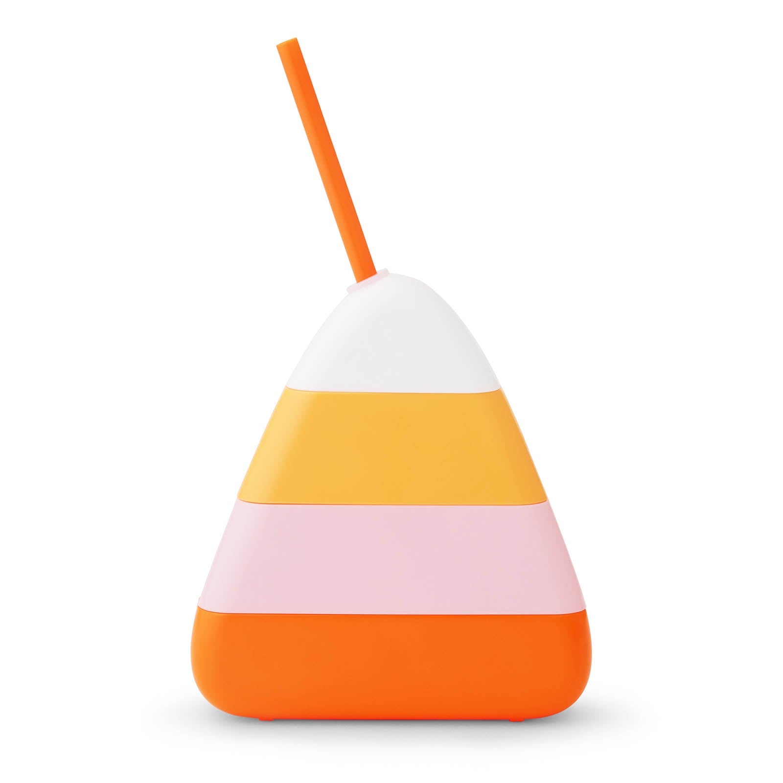 Halloween Candy Corn Cup with Lid & Straw - 14oz Reusable Plastic Tumbler for Kids, Parties, and Trick or Treating