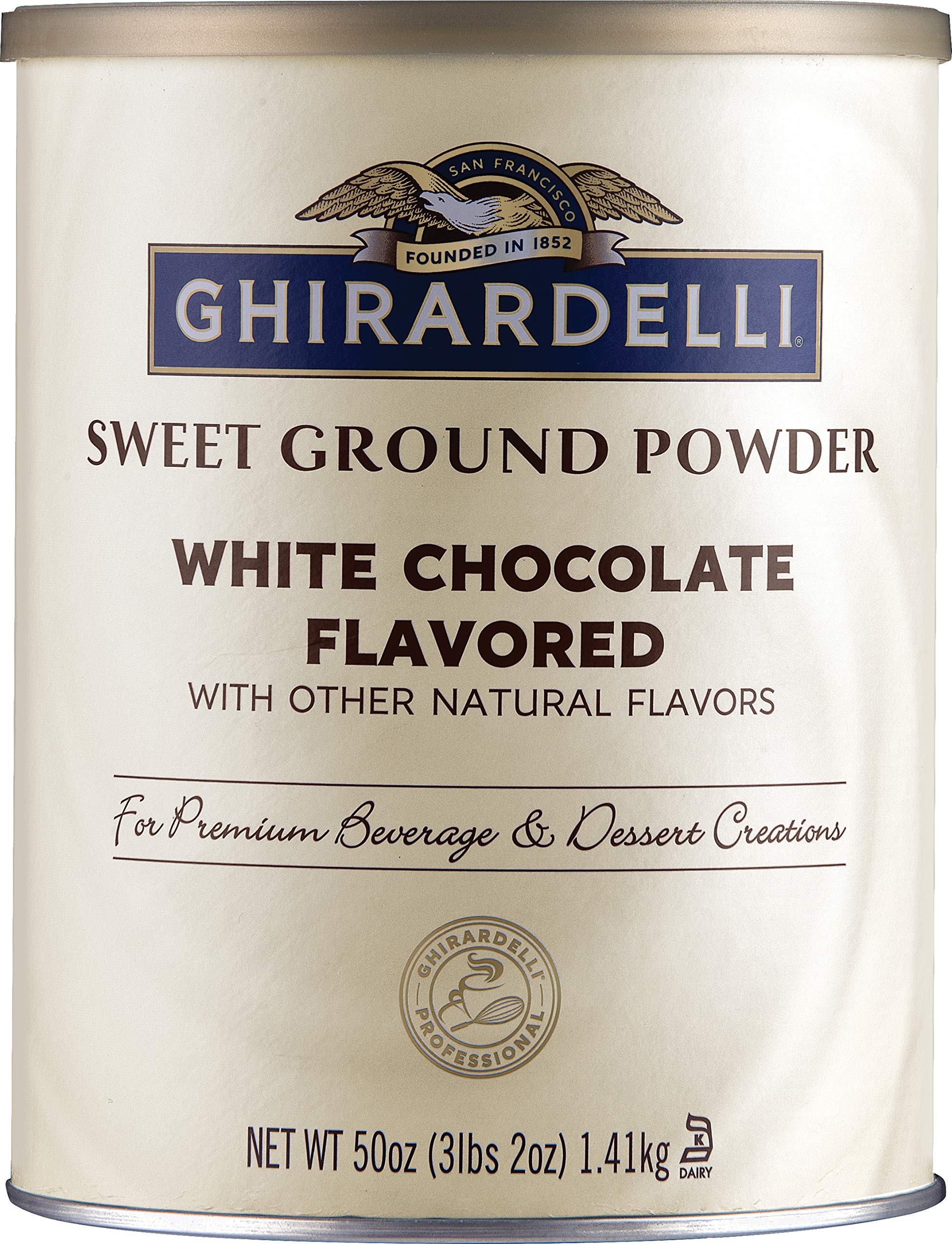 Ghirardelli Sweet Ground White Chocolate Flavor Powder - 3.12 lbs (1.41 kg) Premium Baking Ingredient for Desserts, Hot Cocoa & Cake Decorating