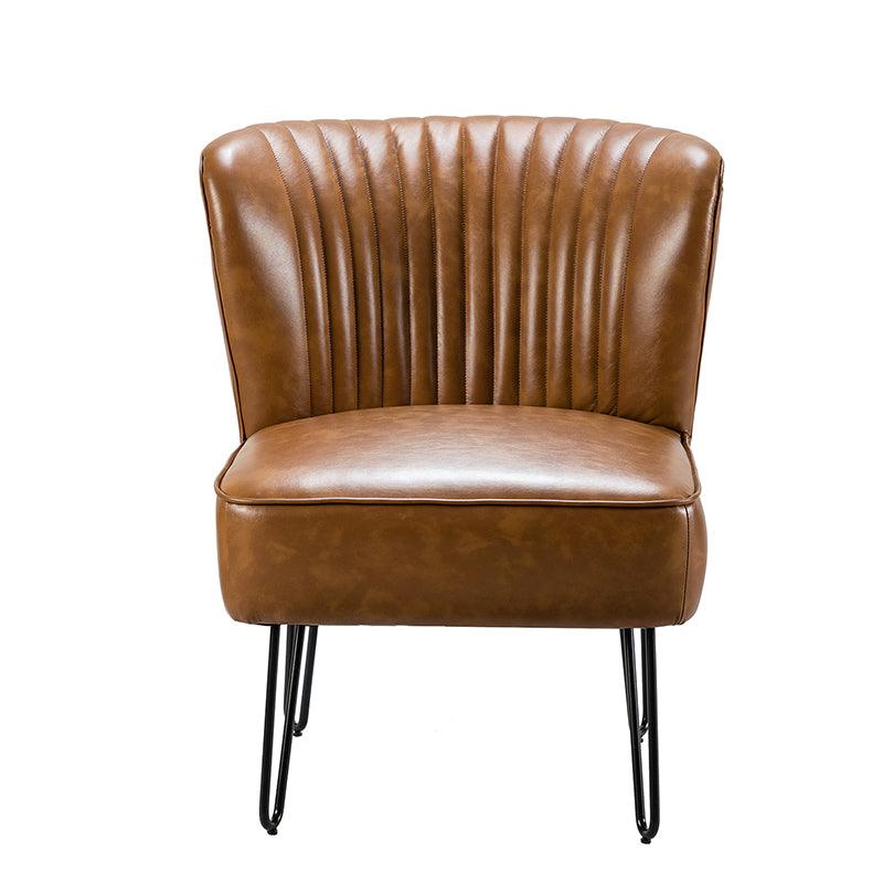 Annabella Vegan Leather Side Chair with Metal Base - Modern Dining & Office Accent Chair for Home & Workspace