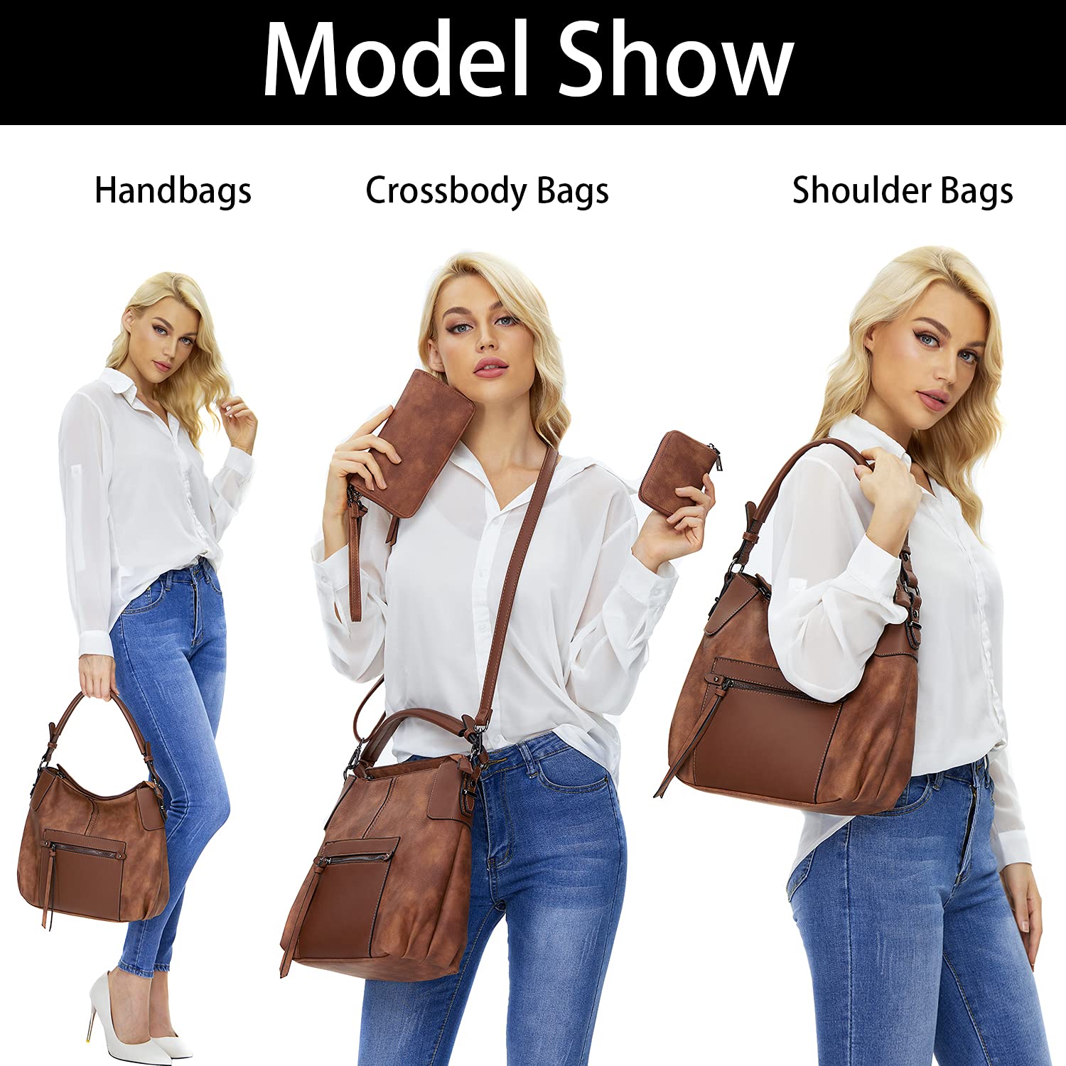 Stylish Hobo Bags for Women - Genuine Faux Leather Boho Shoulder Bag & Crossbody Purse - Perfect for Work, Travel & Everyday Use