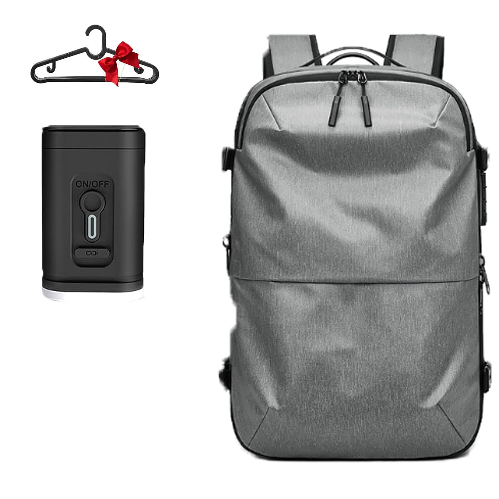 Backvac Expandable 60L Travel Backpack with Vacuum Compression - Black/Dark Grey - Perfect for Camping, Hiking & Air Travel