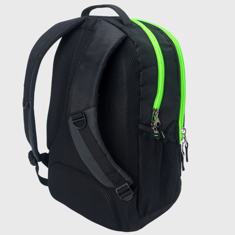 Gilbert Club V4 Rugby Backpack - Durable Sports Bag for Training & Matches - Black/Fluorescent Green - Perfect for Rugby Players & Fans