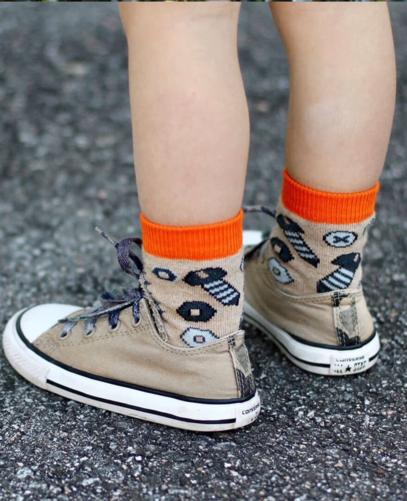 Jefferies Boys' Crew Socks 6-Pack - Fun Tools Pattern Cotton Socks for Kids - Perfect for School, Play & Everyday Wear