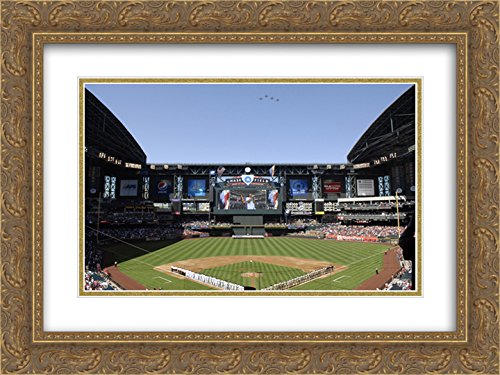 Chase Field 2X Matted 24x20 Gold Ornate Framed Baseball Stadium Art Print - Perfect for Sports Fans, Home Decor & Man Cave Wall Art