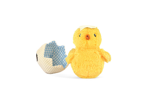 P.L.A.Y. Hippity Hoppity Squeaky Plush Dog Toy - Cute Chick Design for Small & Medium Dogs - Perfect for Playtime, Training & Cuddling