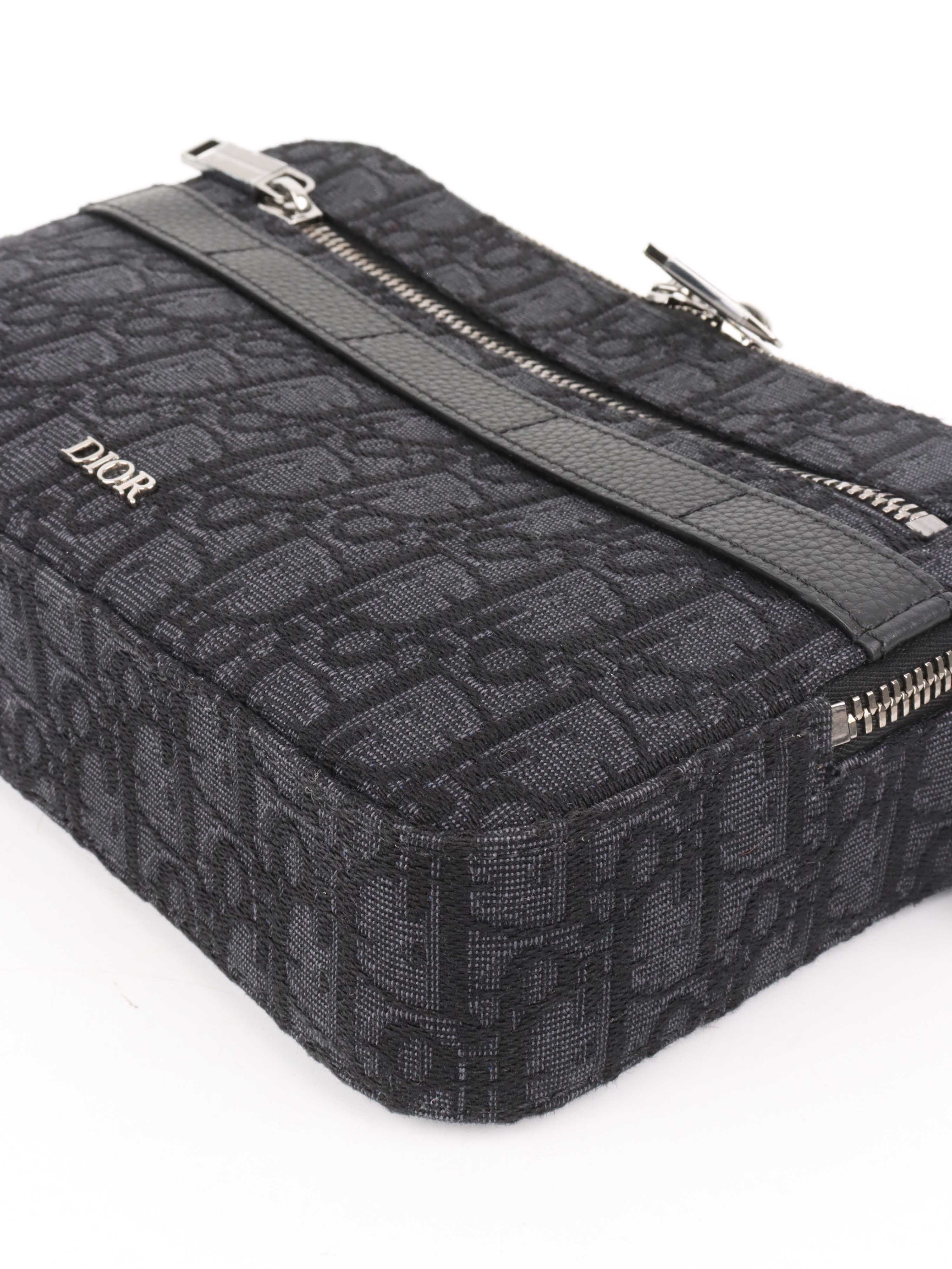 Dior Men's Black Safari Pouch Crossbody Bag - Luxury Designer Waist Pack for Travel, Gym & Everyday Use