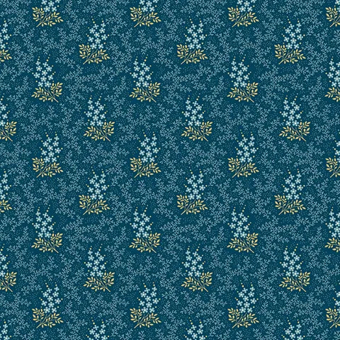 Edyta Sitar Cocoa Blue Andover A732B Navy Cotton Fabric - Perfect for Quilting, Home Decor & DIY Craft Projects