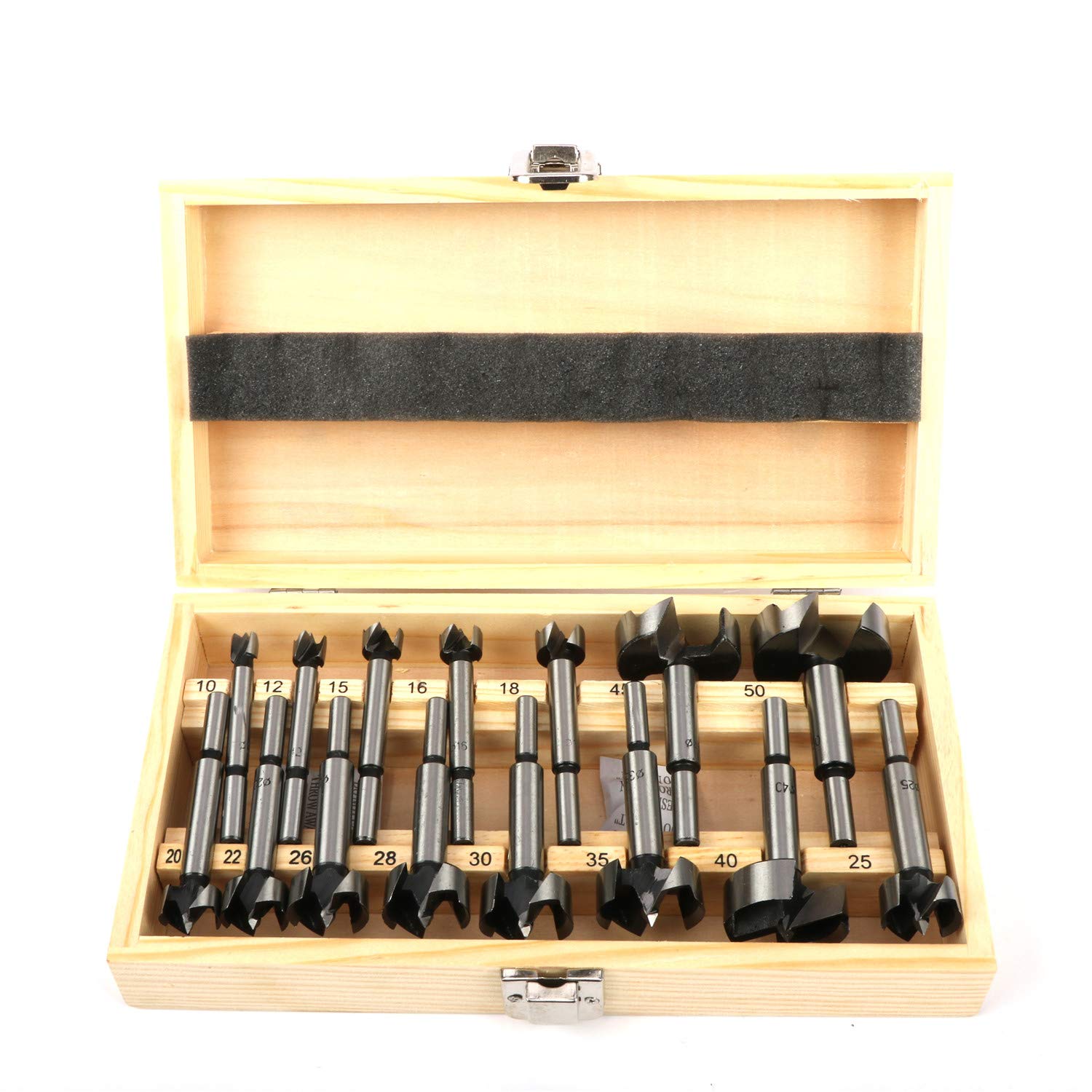 15 Pcs Forstner Bit Set 2/5-2 Inch (10-50mm) - High Carbon Steel Wood Drilling Bits for Woodworking, Cabinetry & DIY Projects - Includes Storage Case - Perfect for Furniture Making, Door Hinge Installation & Craft Projects