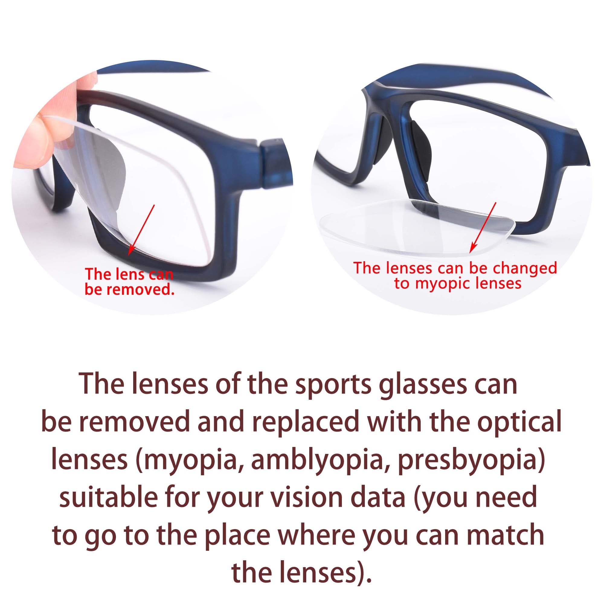 Best Sports Goggles for Football & Soccer - Adjustable Safety Glasses with Interchangeable Temples for Men & Youth - Perfect for Training, Games & Outdoor Sports Activities