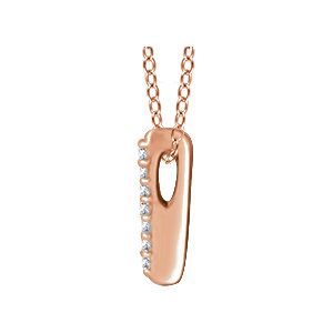 14K Gold 0.05 CTW Diamond Bar Necklace for Women - Elegant Minimalist Pendant Jewelry Gift for Anniversary, Birthday & Valentine's Day