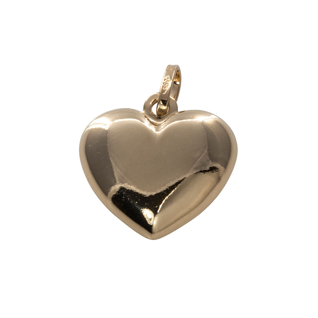 14K Gold Puffed Heart Pendant Necklace for Women - Elegant Valentine's Day Gift, Anniversary Jewelry for Her - Perfect for Romantic Dates, Weddings & Special Occasions