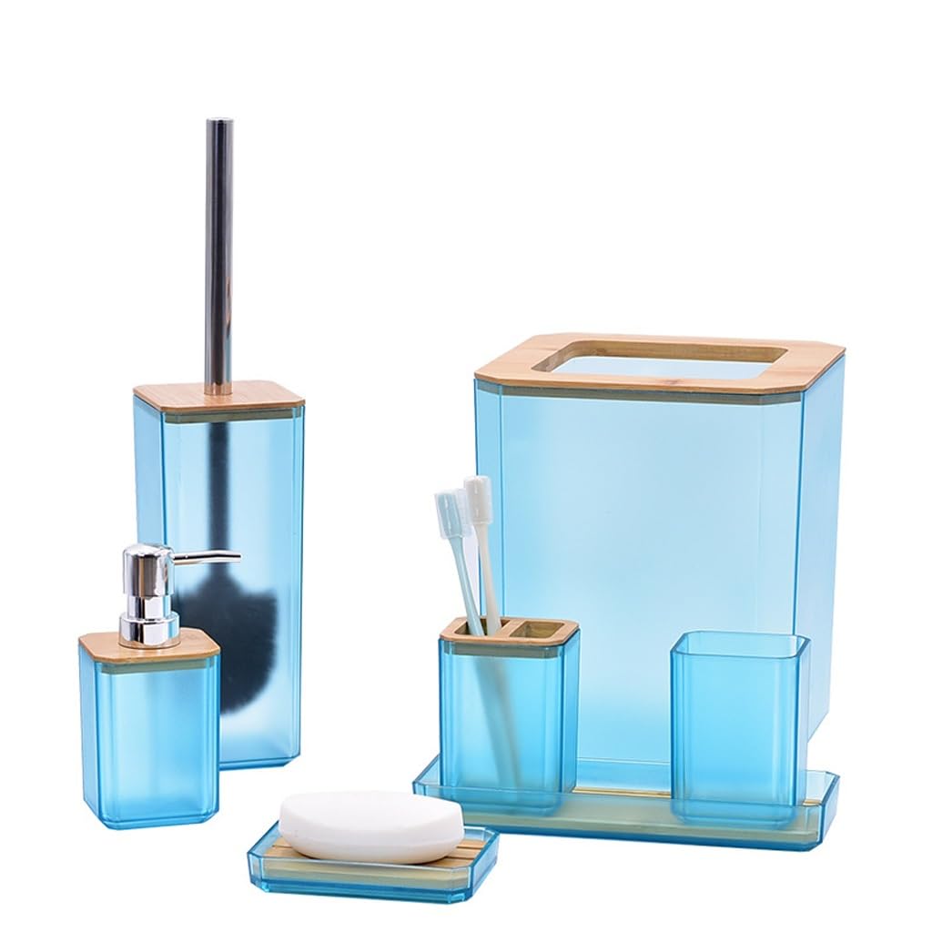 Premium Plastic Bathroom Kit Set - Toilet Brush & Trash Can for Modern Bathrooms | Essential Toiletries for Home & Hotel Use