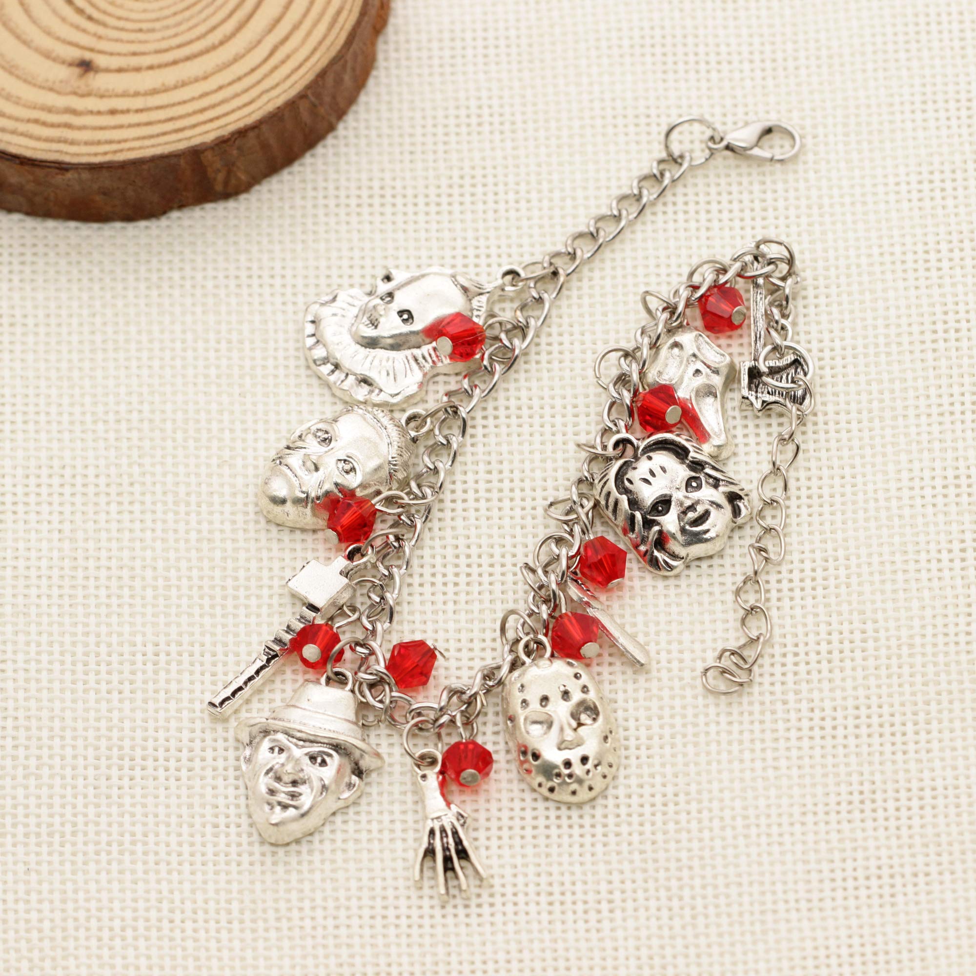 Horror Movie Charm Bracelet for Halloween - Scary Halloween Jewelry for Women & Kids, Perfect for Halloween Parties & Cosplay