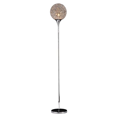 Crystal Round Floor Lamp - Modern LED Standing Light for Living Room, Bedroom, Study & Restaurant - Elegant Home Decor Lighting for Ambient & Task Use