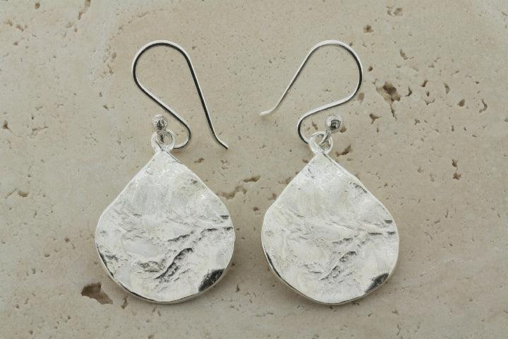 Elegant Elephant Skin Teardrop Earrings in Sterling Silver - Perfect for Parties, Weddings & Everyday Wear