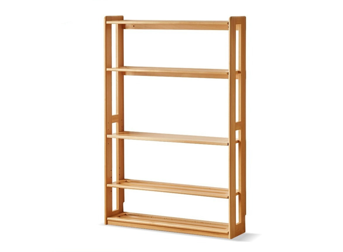 Solid Wood Floor-to-Ceiling Bookshelf - Beech & Oak Wooden Storage Shelf for Books, Toys, and Home Decor | Perfect for Living Room, Nursery, and Home Office Organization