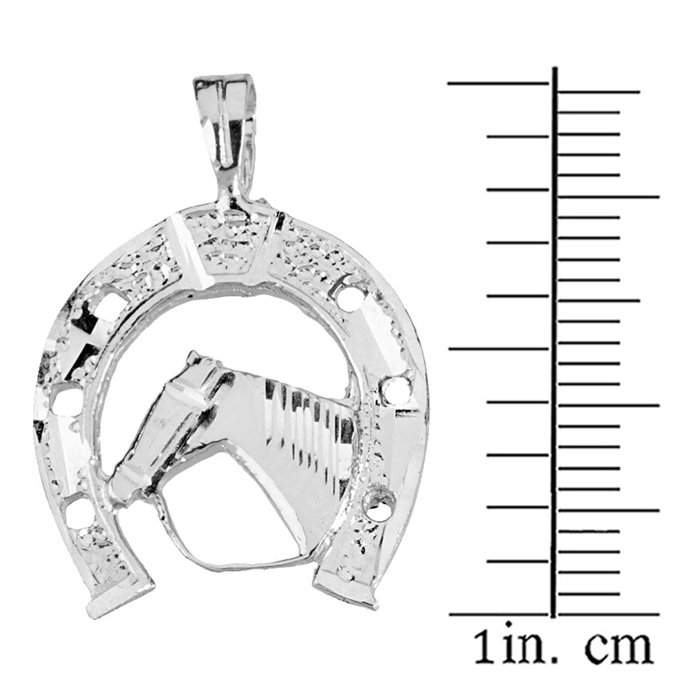 Good Luck Horseshoe Charm Horse Head Pendant Necklace - Elegant Equestrian Jewelry for Women, Sterling Silver Horse Necklace - Perfect for Equestrian Events, Birthday Gifts & Everyday Wear