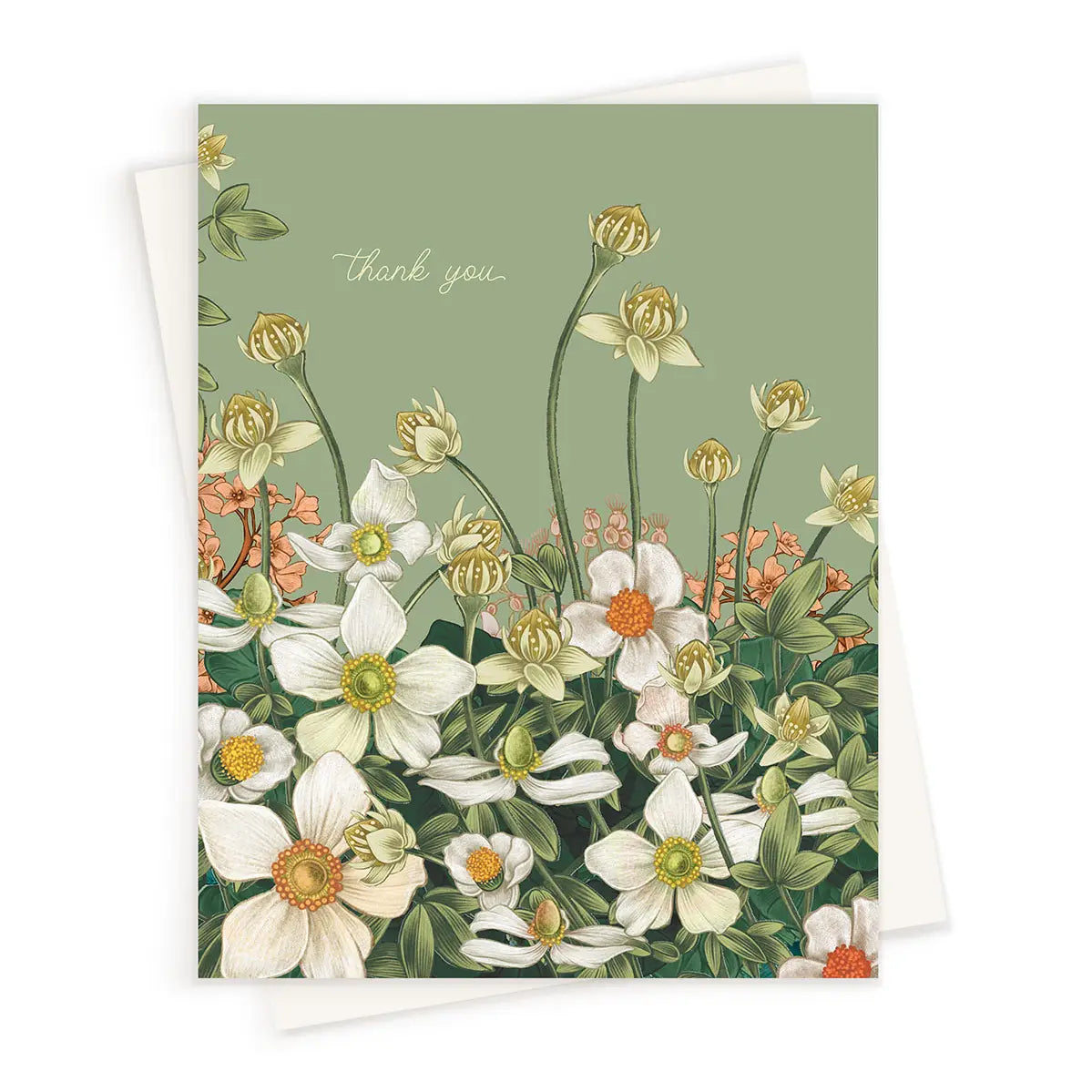 Beautiful Thank You Anemone Greeting Card - Elegant Floral Design for Birthdays, Weddings & Appreciation Gifts - Perfect for Expressing Gratitude