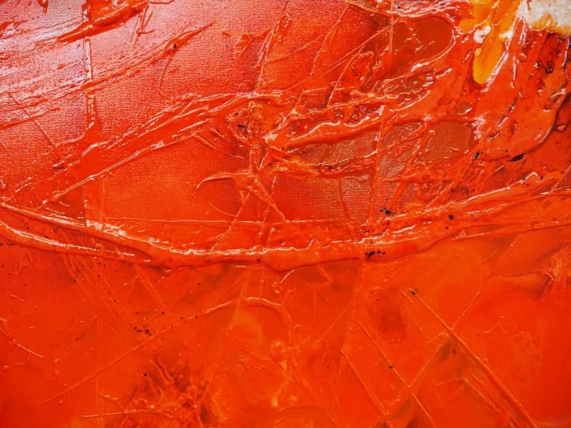 120cm x 120cm Orange Abstract Painting - Modern Peeled Orange Artwork for Living Room, Bedroom, or Office Wall Decor