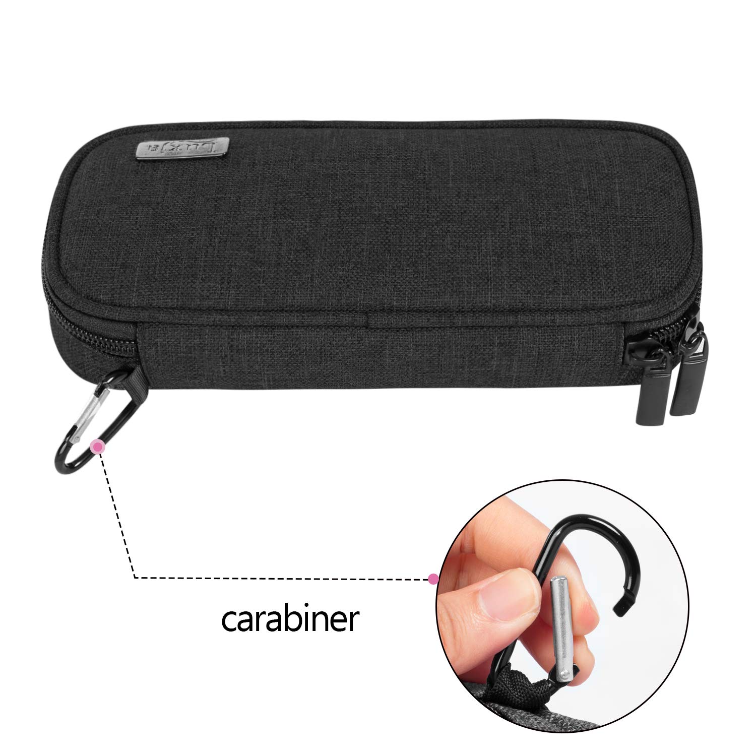 LUXJA Insulin Travel Case - Diabetic Supply Organizer for Pens, Needles & Glucose Meter - Portable Black Medical Bag for Diabetes Management (Ideal for Travel, Work & Daily Use)