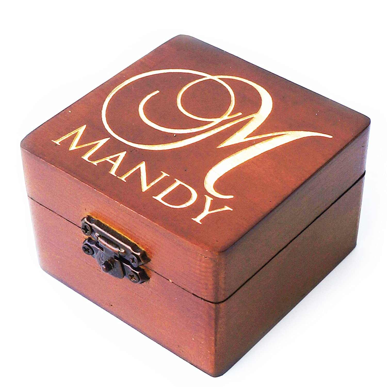 Personalized Brown Wooden Bridesmaid Jewelry Gift Box - Elegant Wedding Keepsake for Bridesmaids, Best Friends & Special Occasions - Perfect for Proposals, Bridal Showers & Anniversary Gifts