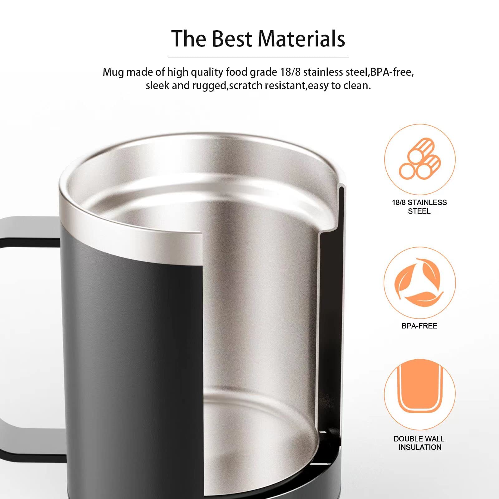 Electric Coffee Mug Warmer Set - 12oz USB-Powered Self-Heating Mug with 10H Auto Shutoff (131°F) - Perfect for Office Desk, Home & Travel - Black