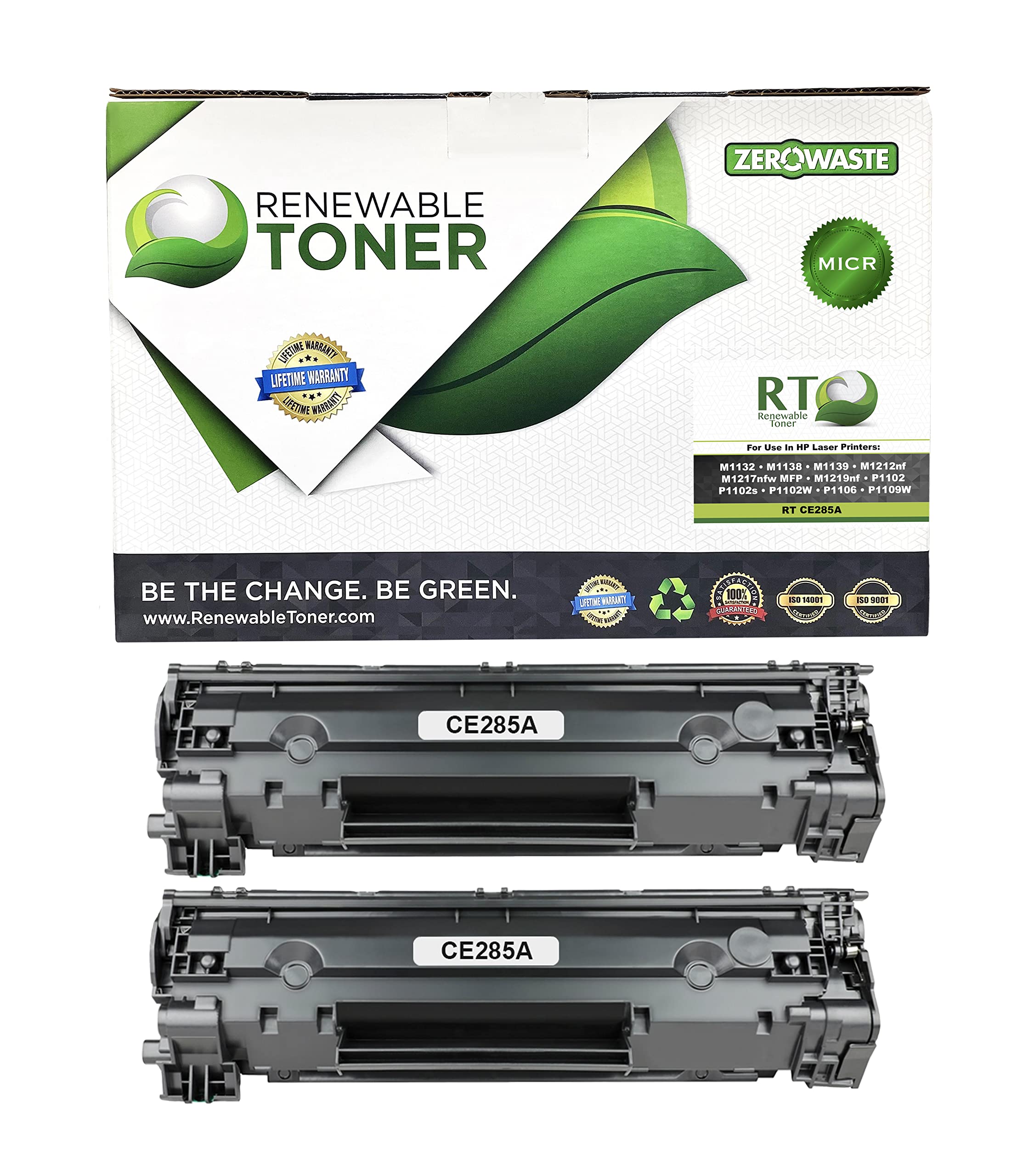 RT 85A MICR Toner Replacement for HP 85A 285A CE285A | Compatible with HP Laser Printers P1102W P1109W M1212NF M1217NFW | High-Yield Check Printing Cartridge (2-Pack) | Perfect for Home Office Banking & Business Documents