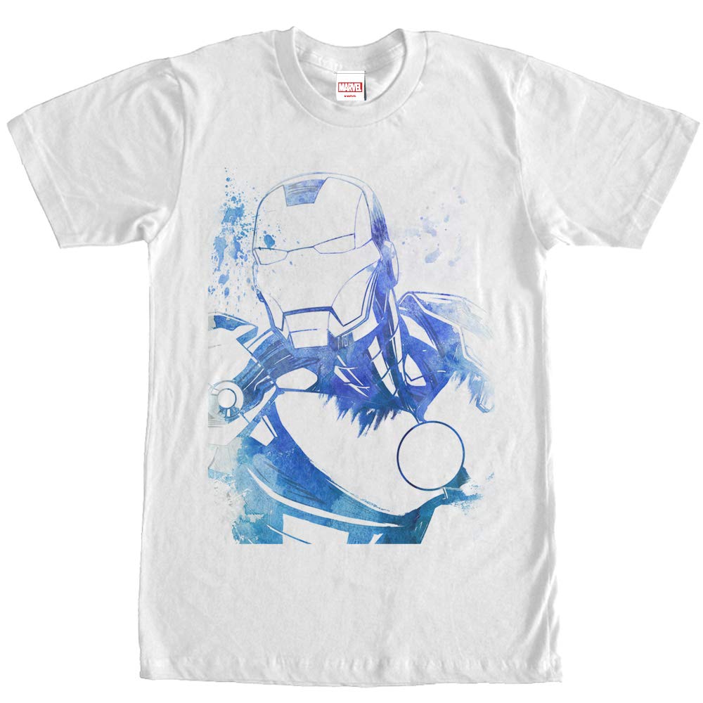 Marvel Men's Iron Man Watercolor Graphic T-Shirt - Superhero Comic Style Tee for Casual Wear & Gifts