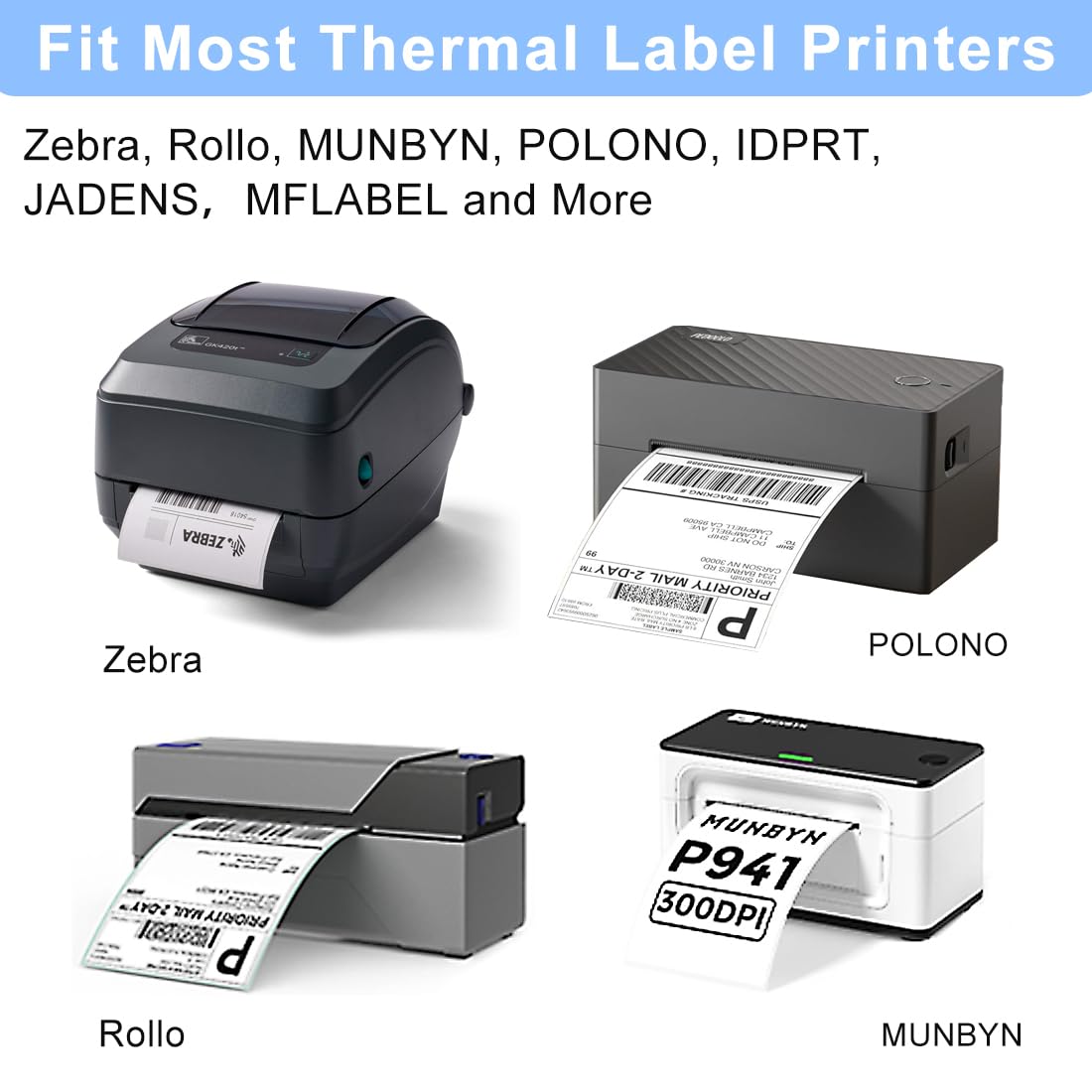 4x6 Thermal Shipping Labels - 1000 Pack Perforated FanFold Sticker Paper for Rollo, Zebra, Nelko Direct Thermal Printers | Durable, Writable Labels for E-commerce, Logistics & Small Business Shipping Needs
