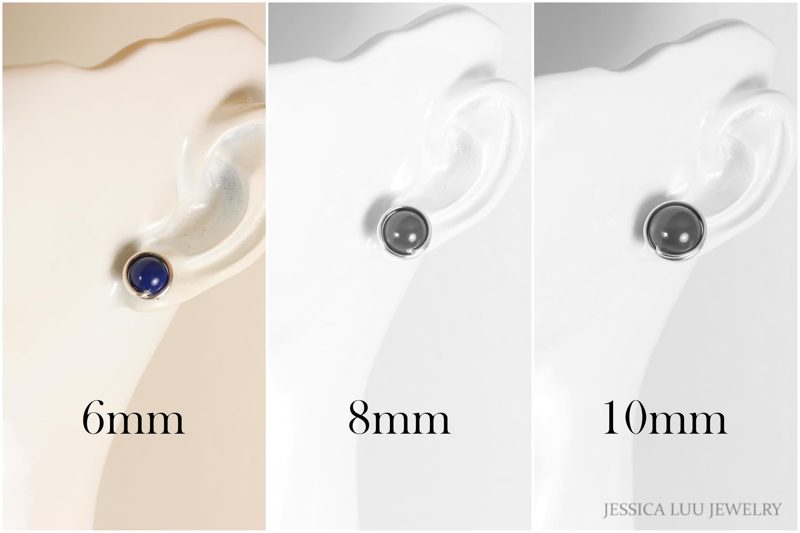 Handmade Blue Stud Earrings - Sterling Silver or Gold Wire Wrapped Dark Lapis Pearls Jewelry | Perfect for Gifts, Weddings & Everyday Wear