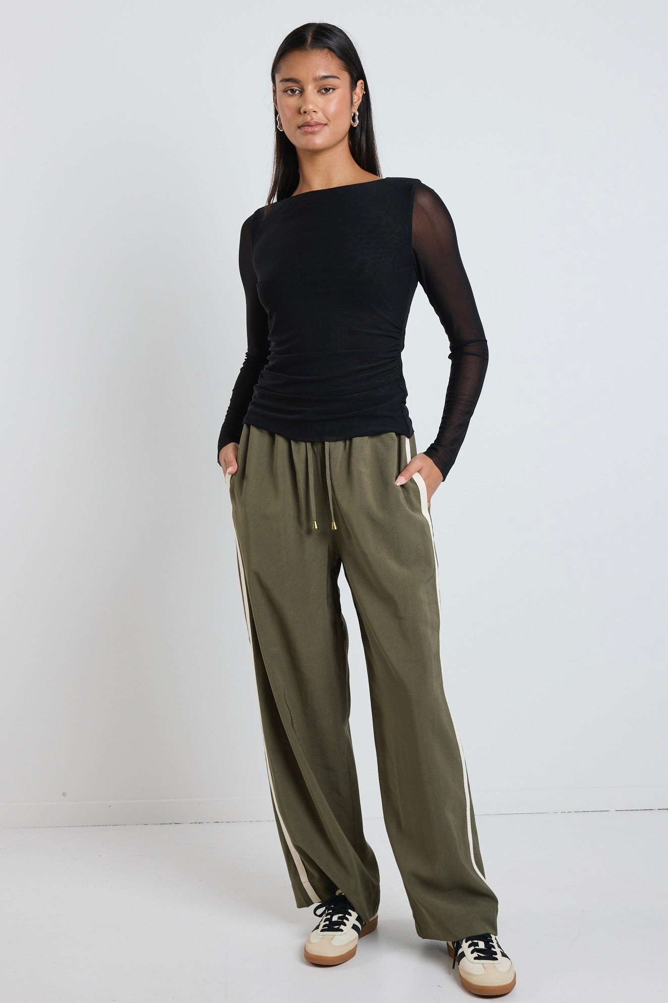 Bravo Women's Black Mesh Long Sleeve Tops - Stylish & Breathable Fashion Shirt for Casual Wear, Night Out & Layering