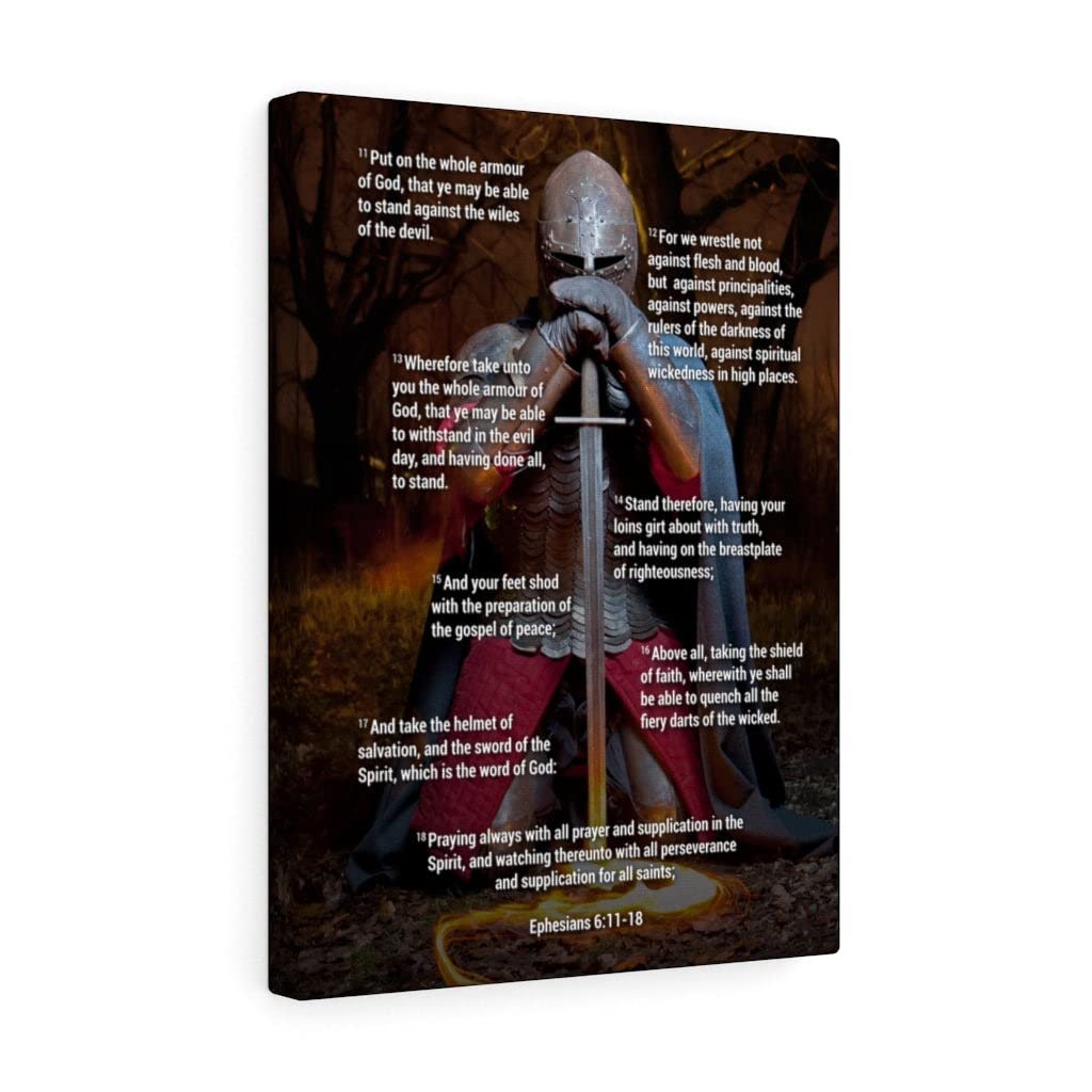 Armor of God Bible Verse Canvas Art - Ephesians 6:11-18 Christian Wall Decor for Home, Church & Office - Inspirational Scripture Gift for Faith & Spiritual Warfare