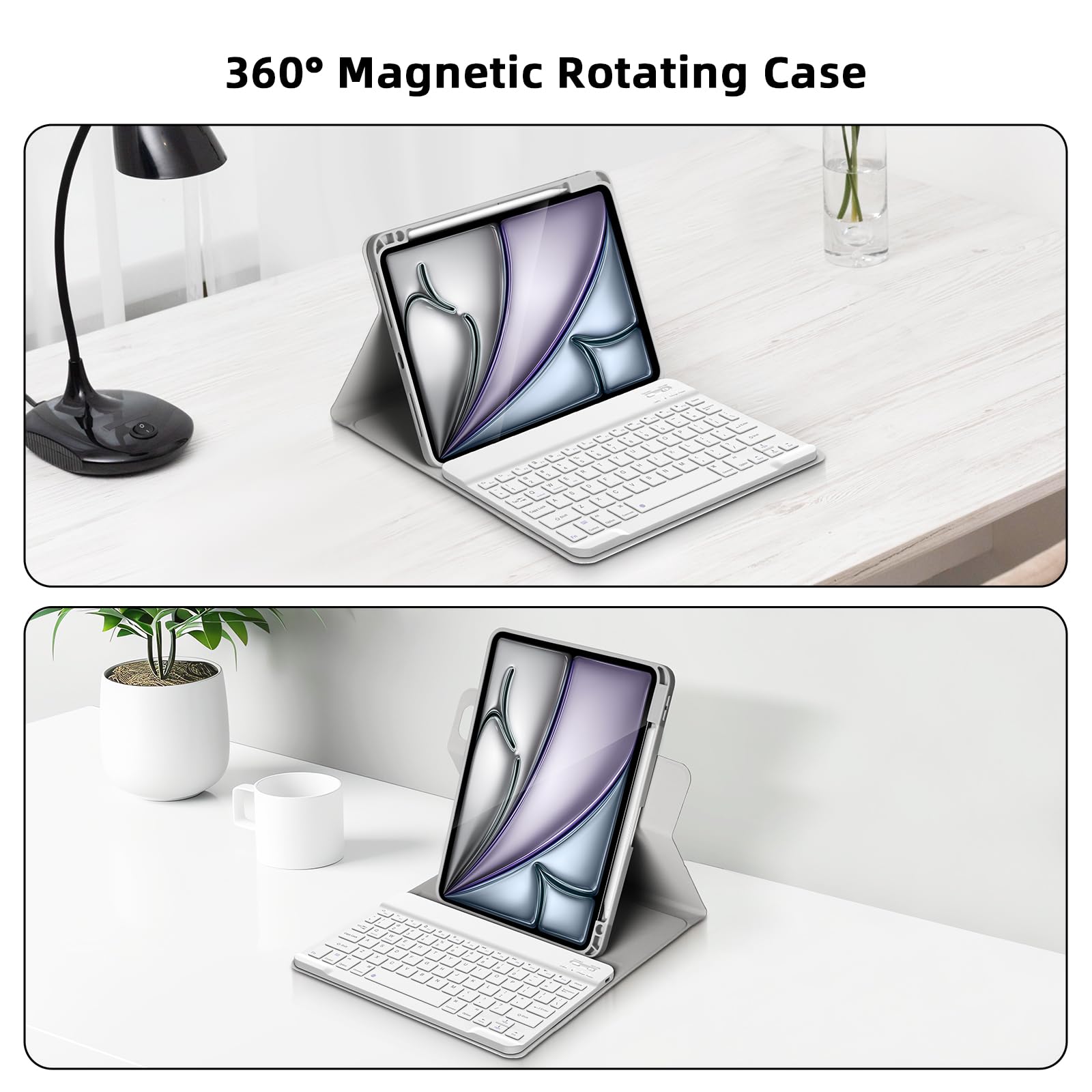 360° Rotating Magnetic Detachable Keyboard Case for iPad Air 11