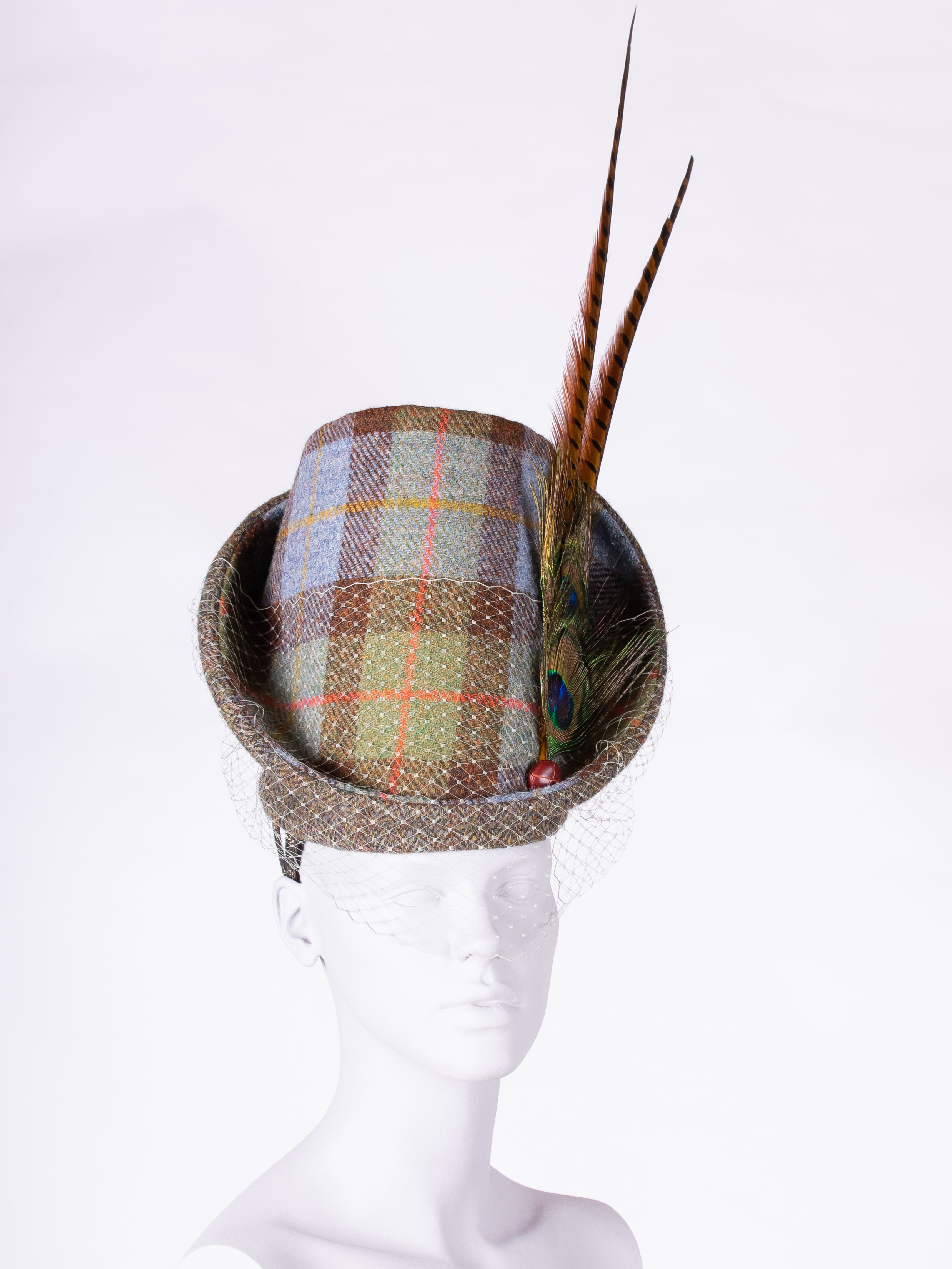 Highland Duchess Wedding Dress with Veil - Macleod & Moss Green Tartan Gown for Scottish Ceremonies & Celtic Weddings | Perfect for Brides, Handfasting & Renaissance Fair Costumes