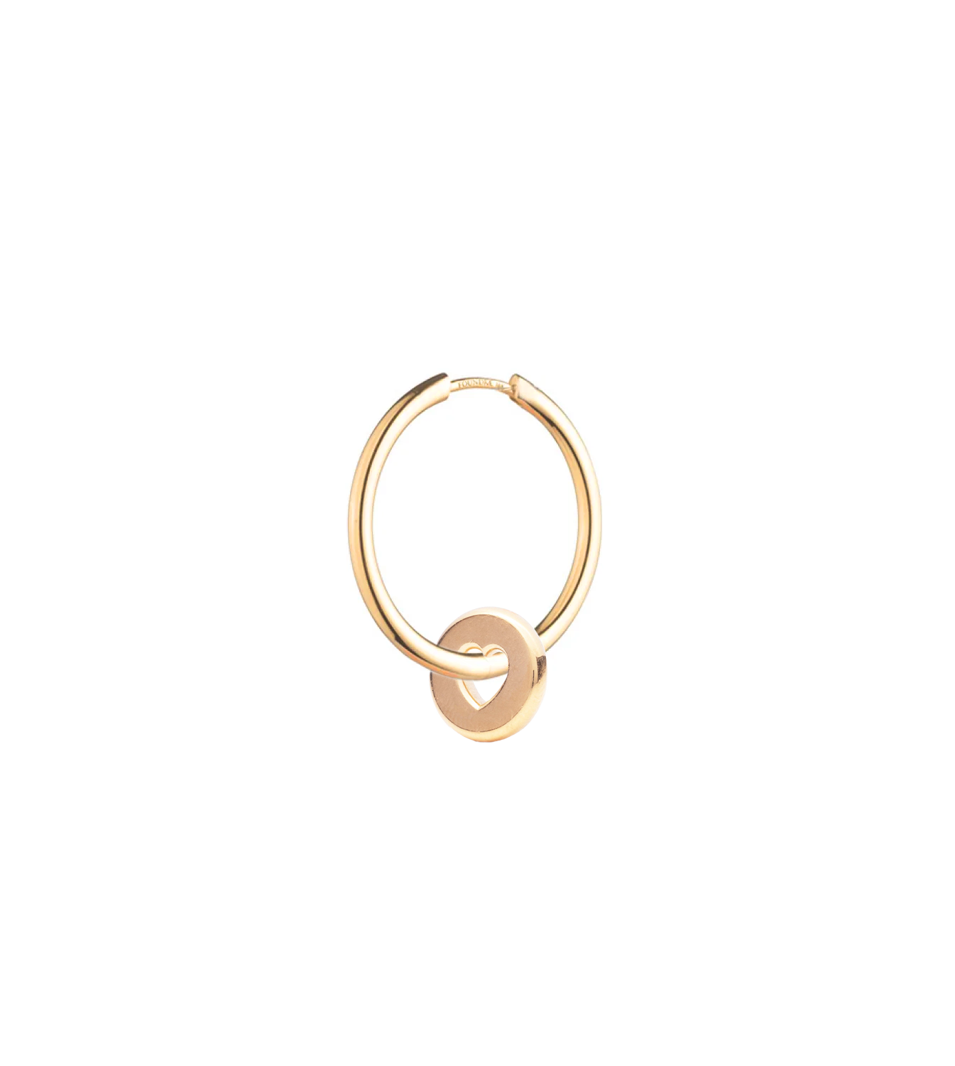 Chubby Heart Ear Hoops in Yellow Gold - Trendy Dainty Huggie Earrings for Women, Perfect for Valentine's Day Gifts & Everyday Wear
