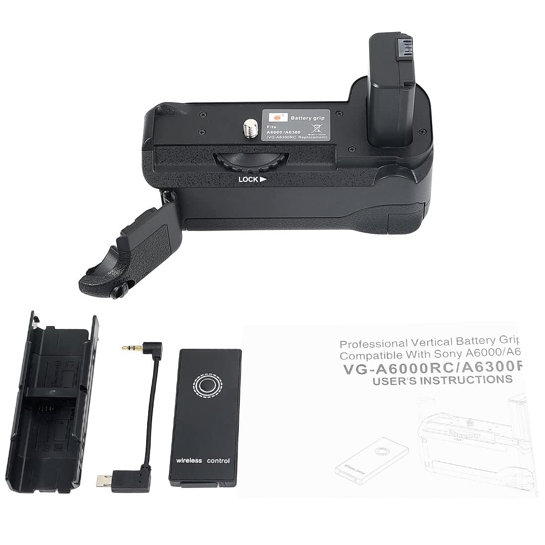 DSTE VG-6300 Remote Control Battery Grip for Sony A6300 & A6000 Digital Cameras - Perfect for Photography, Vlogging & Travel Shooting
