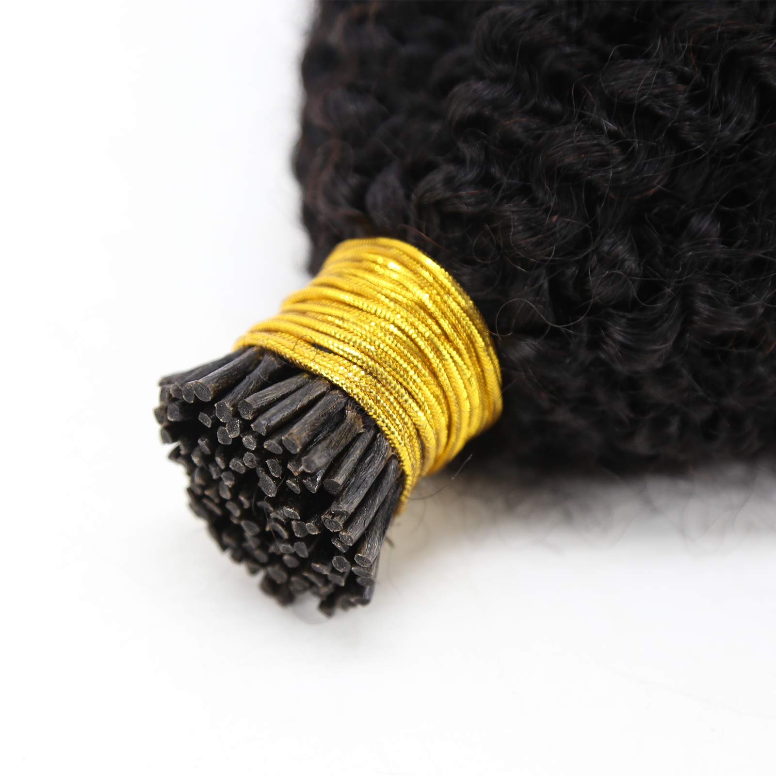 ZigZag Afro Kinky Curly I-Tip Hair Extensions - 100% Brazilian Virgin Human Hair - 1g/Strand 100g Bundle - 4B/4C Texture - Easy Stick Tip (20 Inch) - Perfect for Protective Styles, Braids & Natural Hair Looks