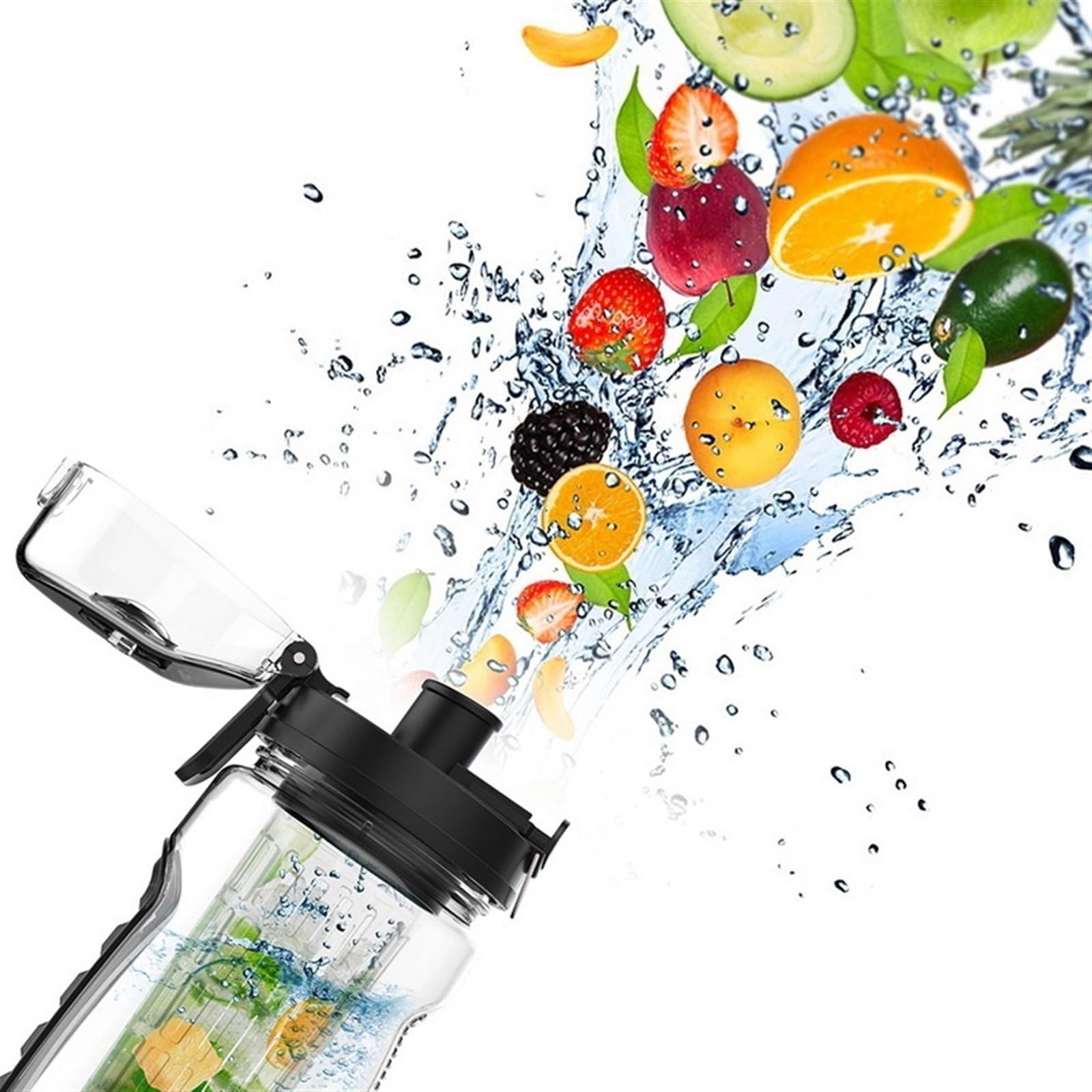 AQQWWER Gym Water Bottle - Leak Proof Sports Shaker with Time Marker, BPA Free Portable Fitness Bottle for Workout, Running & Outdoor Activities
