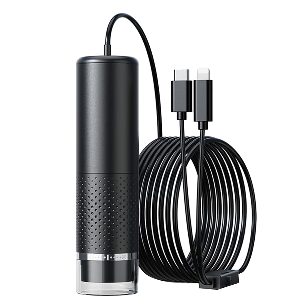 JNJOOD 50X-1600X USB Digital Microscope with 8 Adjustable LED Lights - Portable Handheld Microscope Camera for iPhone, Android, PC - Ideal for Coin Collecting, Jewelry Inspection & Science Education
