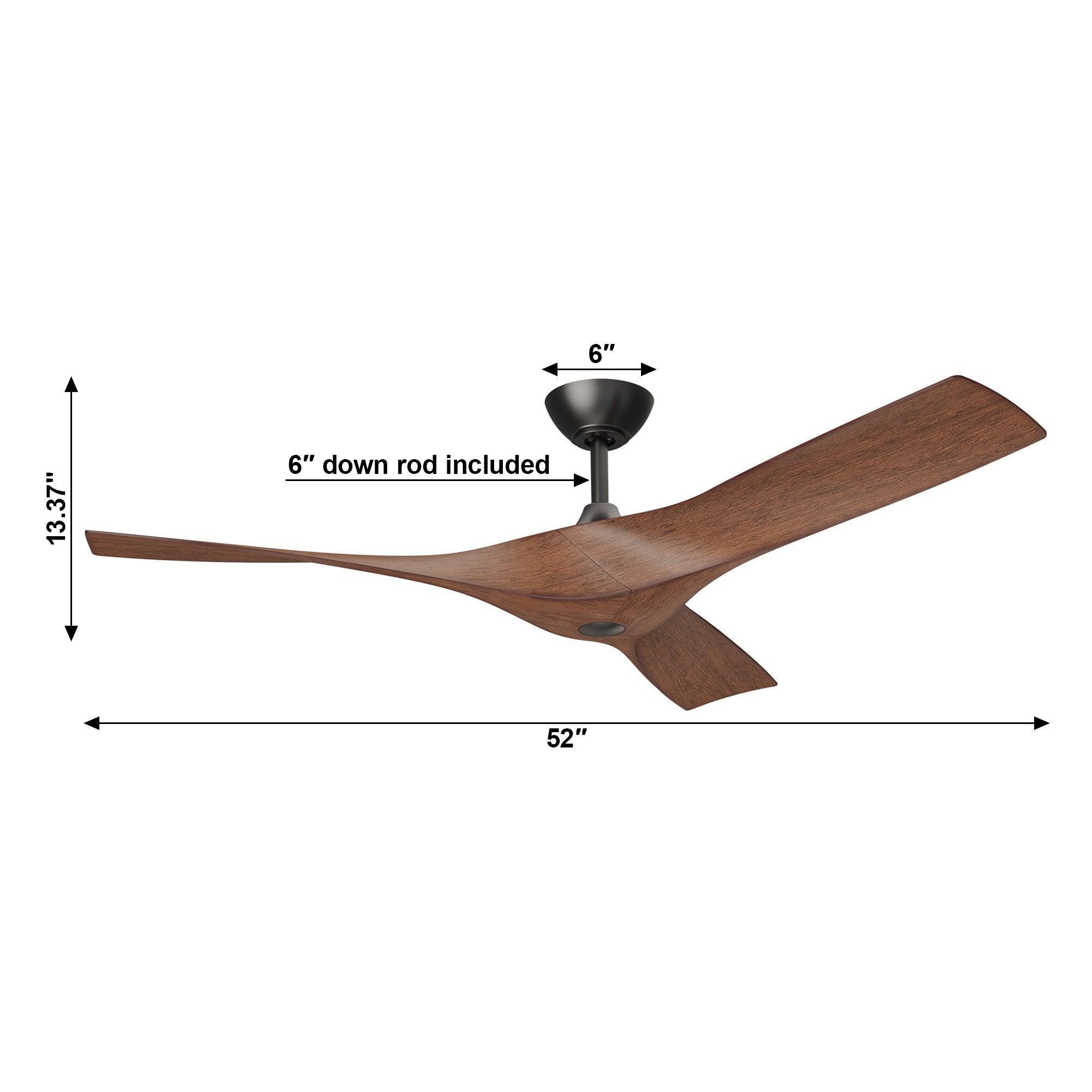 52 Inch Erin DC Motor Industrial Ceiling Fan with Remote Control - High Airflow for Large Rooms, Warehouses & Outdoor Patios