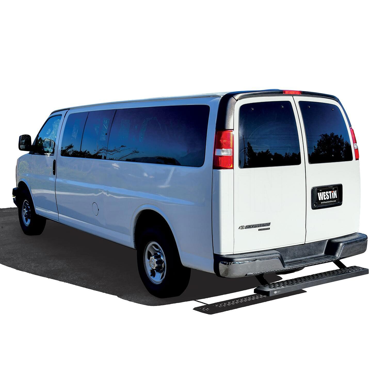 Westin 27-81015 Textured Black Running Boards - Fits 2003-2024 Chevy Express/GMC Savana 1500/2500/3500 & 2015-2024 Ford Transit Van 150/250/350 (Passenger Sliding Door or Rear) - Durable Side Steps for Easy Entry & Exit