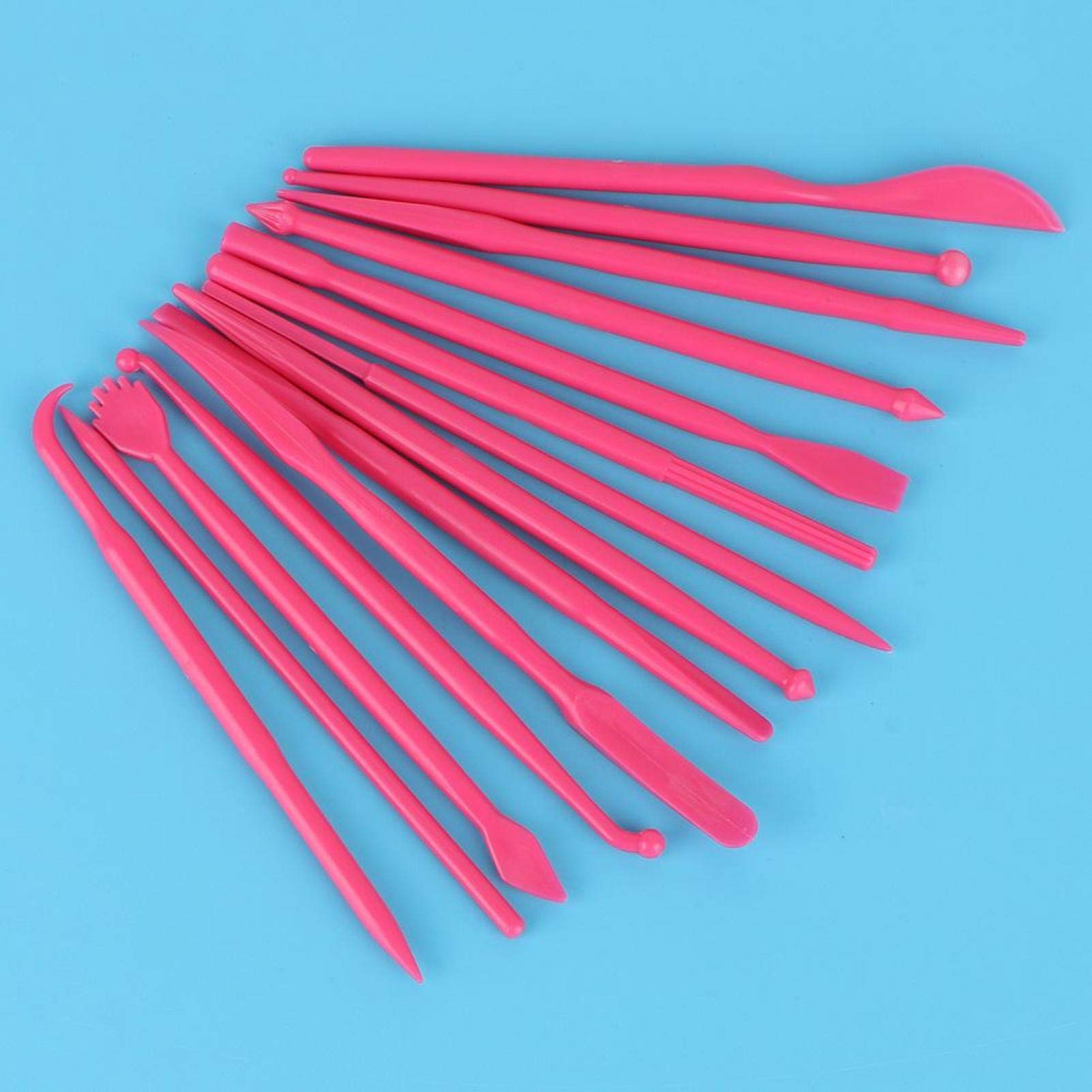 14Pcs Professional Pottery Carving Tools Set - Clay Sculpting Kit for Ceramics, Polymer Clay & Fondant Cake Decorating - Rose Red (Perfect for DIY Crafts, Home Art Projects & Gift Making)