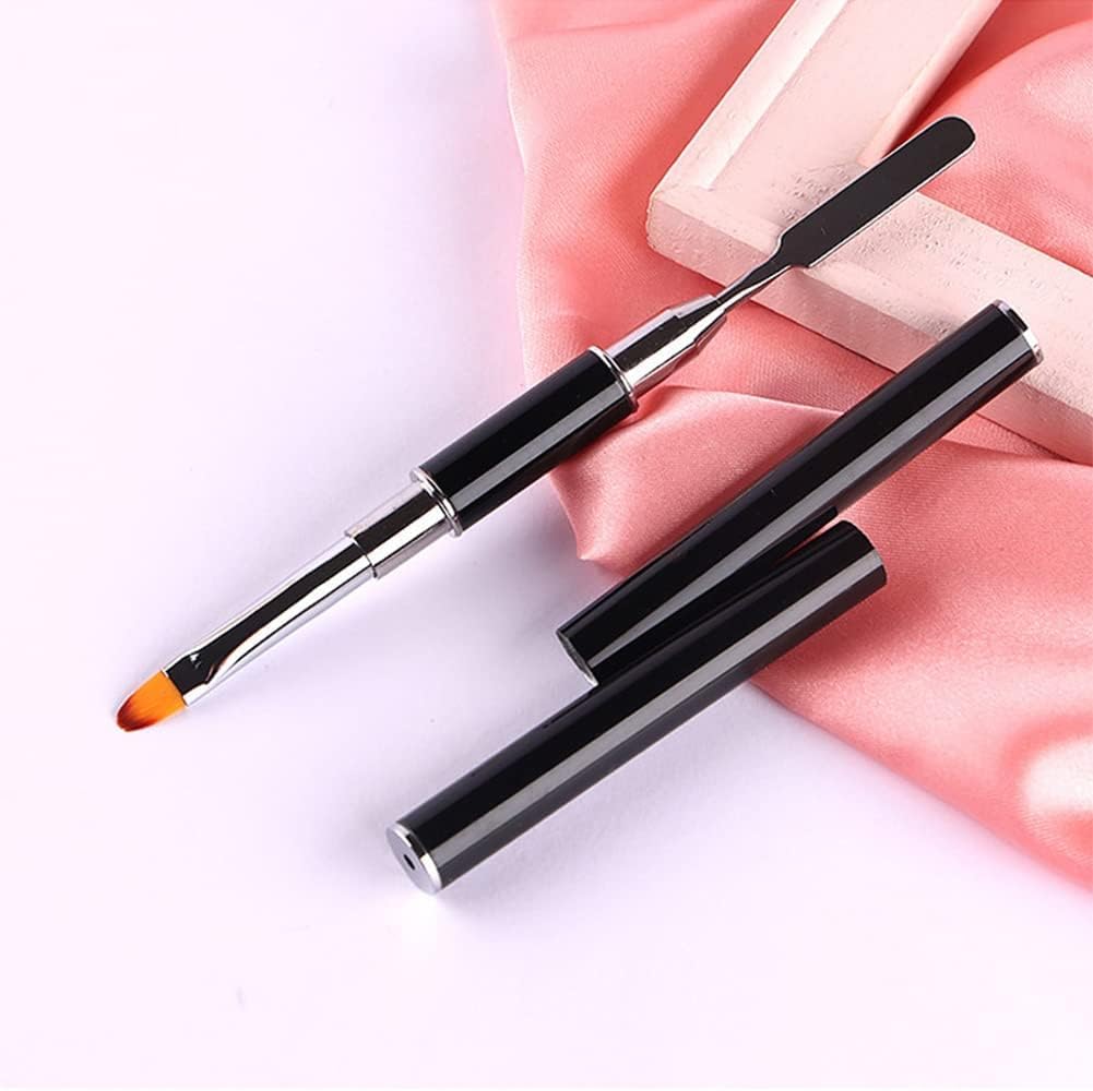Premium Dual-Ended PolyGel Nail Brush & Picker Tool - Stainless Steel UV Gel Brush for Poly Gel, Acrylic & Nail Extensions (2-in-1 Design) - Perfect for Salon Professionals & DIY Nail Art at Home