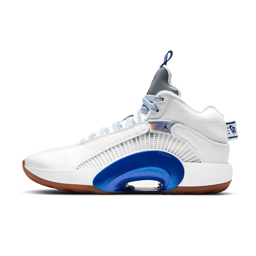 Air Jordan 35 Sisterhood Basketball Shoes - White/Black/Hyper Royal Gum for Women | Perfect for Court Performance & Casual Streetwear