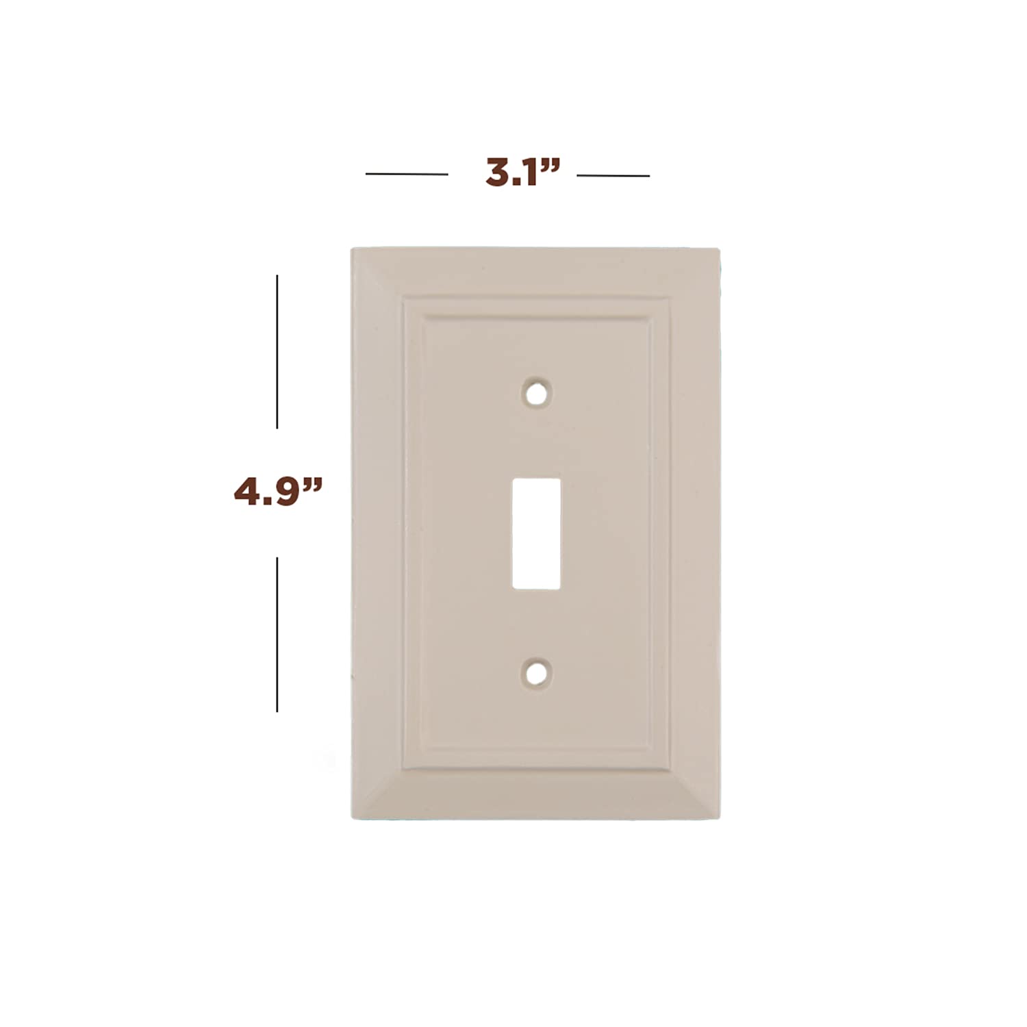 SleekLighting 4-Pack Classic Ivory Wall Plate Outlet Covers - Rocker, Receptacle, Toggle & Combo Switch Plates - Standard Size (1 Toggle) - Perfect for Home, Office & Commercial Electrical Upgrades