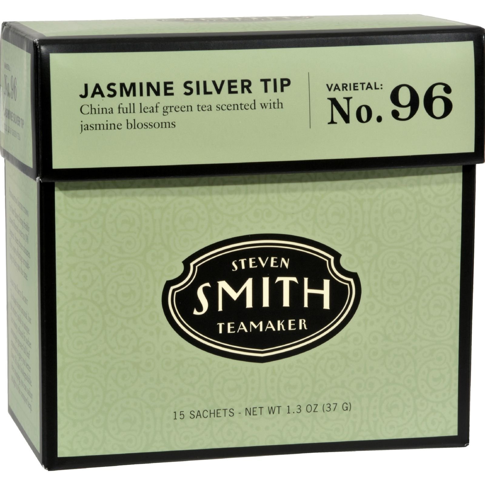 Organic Smith Teamaker Jasmine Green Tea - Case of 6 (15 Bags Each) | Gluten Free, Dairy Free, Vegan | Perfect for Relaxation, Meditation & Afternoon Tea Break