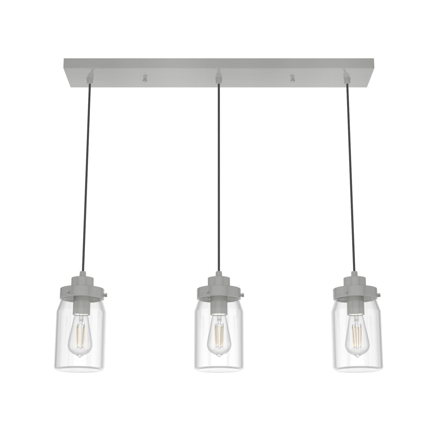 Devon Park 3-Light Modern Linear Chandelier - Sleek Cluster Pendant Lighting for Dining Room, Kitchen Island & Bedroom Ceiling