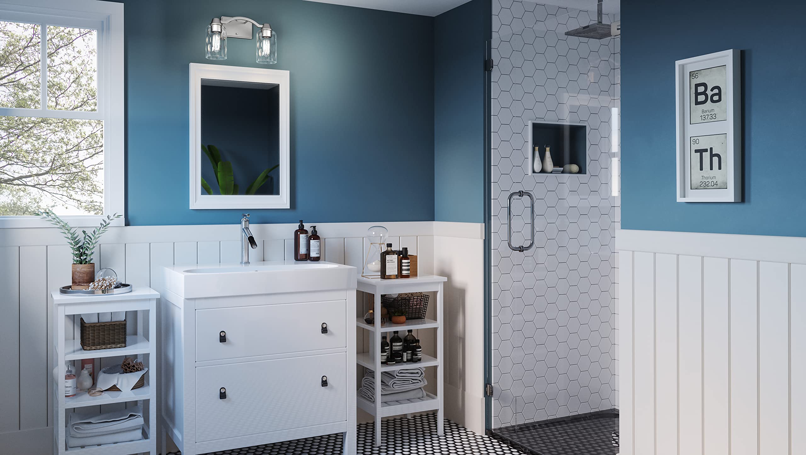 Quoizel Acacia 2-Light Brushed Nickel Bathroom Vanity Light - Perfect for Modern Bathroom & Powder Room Lighting