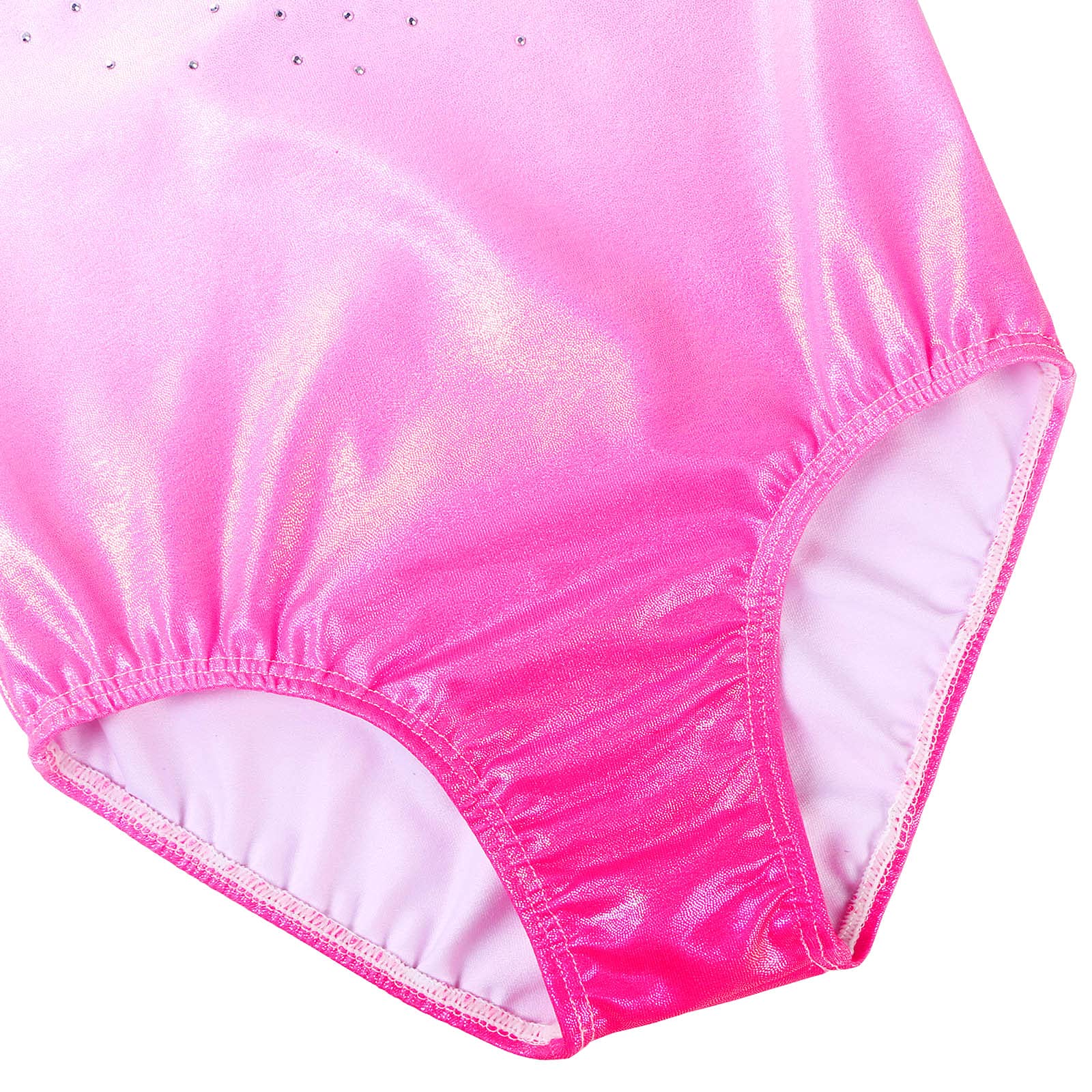 BAOHULU Girls Gymnastics Leotard with Embroidery - Shiny Aqua Rose Diamond Dancewear for Ballet, Cheerleading & Performance