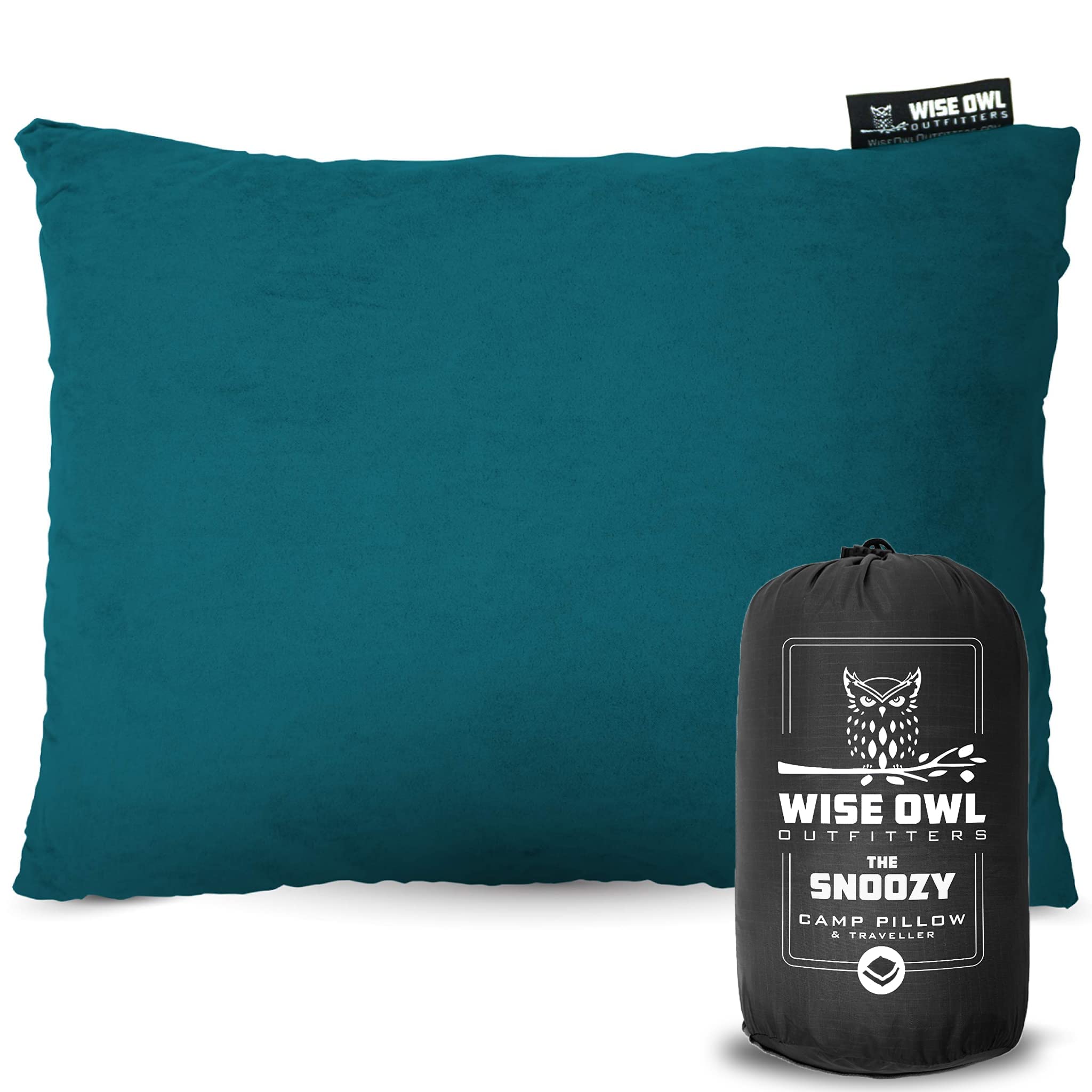 Wise Owl Outfitters Memory Foam Camping & Travel Pillow - Portable Washable Pillow for Airplane, Hiking, Backpacking & Outdoor Adventures - Compact Size for Comfort Anywhere